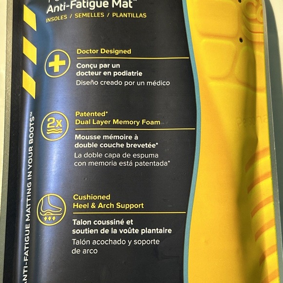 MEGA Comfort Insole Personal Anti Fatigue Mat (Dual Layered Memory Foam) Size 12 - Picture 7 of 9